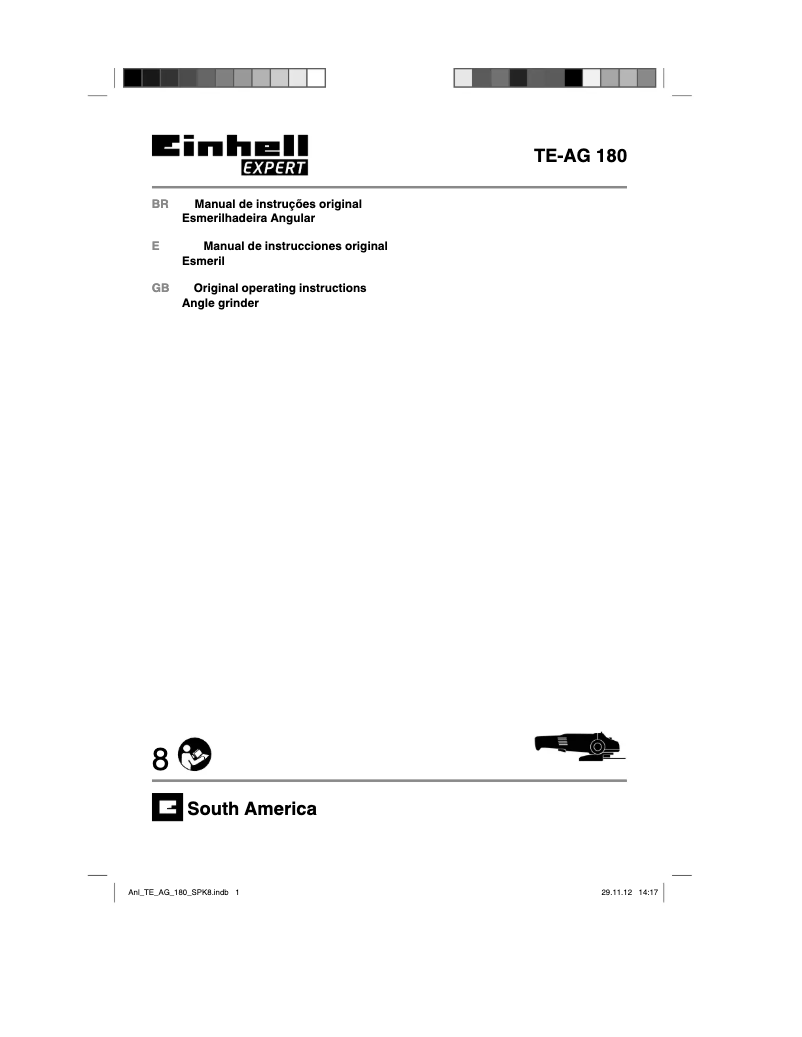 Page 1 de la notice Manuel utilisateur Einhell TE-AG 180
