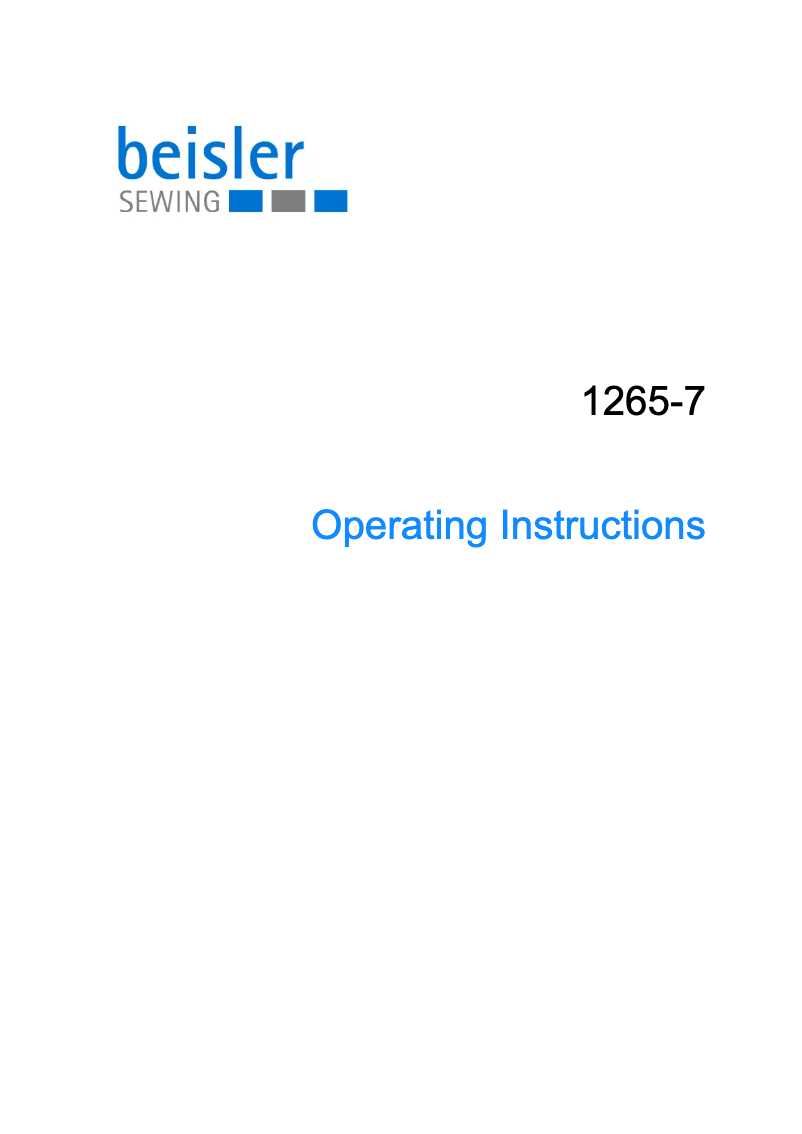 Page 1 of the manual User Manual Dürkopp Adler 1265-5