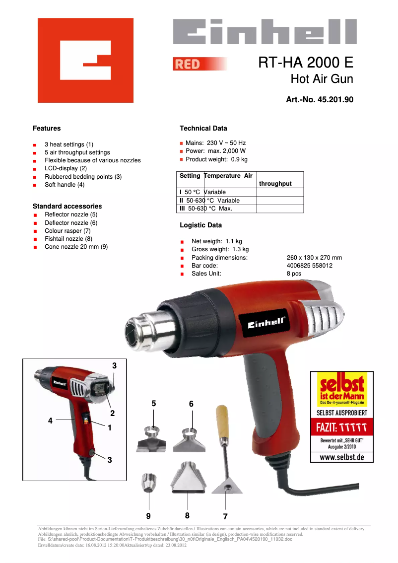Image de la première page du manuel de l'appareil RT-HA 2000 E