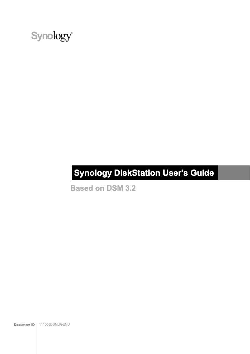 Page 1 de la notice Manuel utilisateur Synology DiskStation DS712+