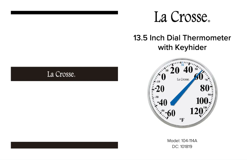 Page n°1 - Manuel utilisateur La Crosse Technology 104-114A