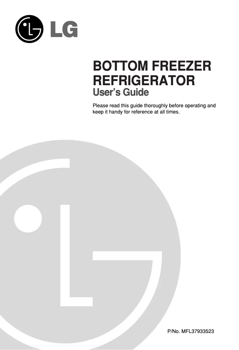 Page 1 de la notice Manuel utilisateur LG GR-L258UTJ