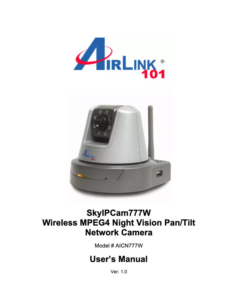 Page n°1 - Manuel utilisateur AirLink101 AICN777W