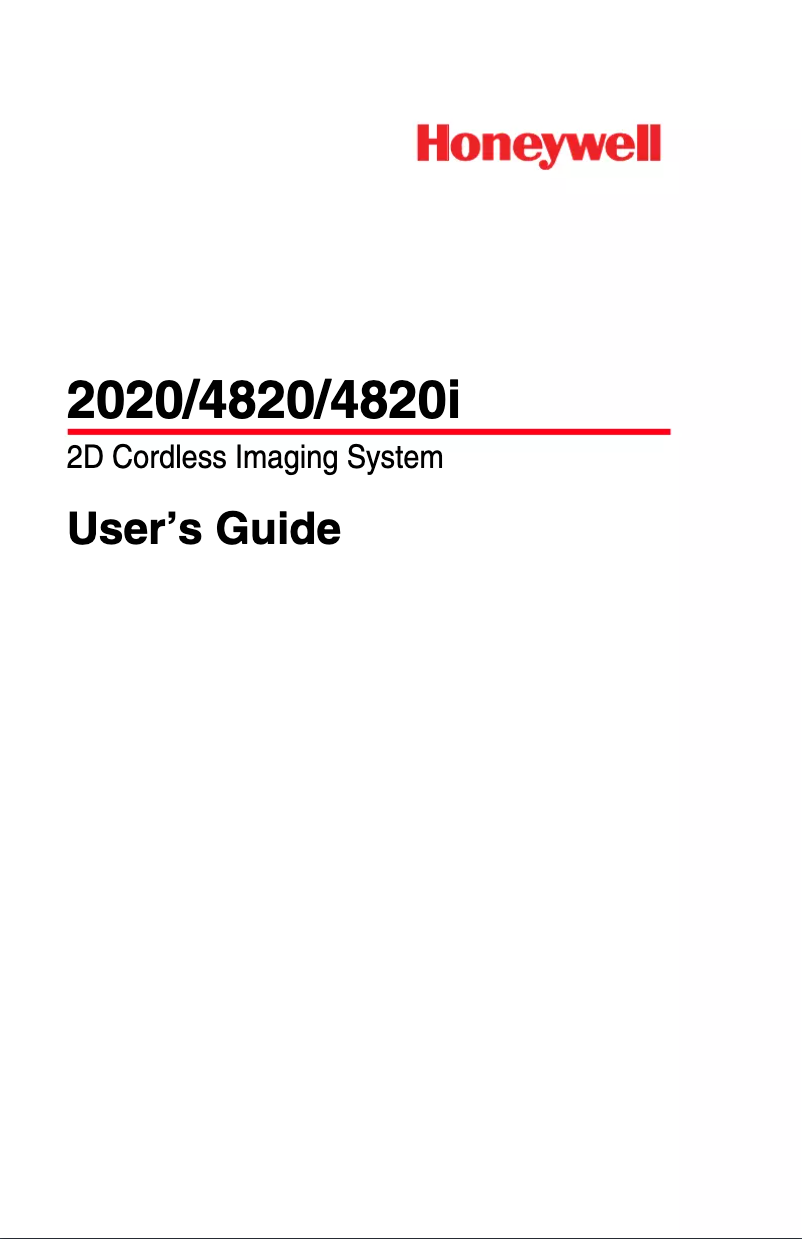 Page n°1 - Manuel utilisateur Honeywell 4820
