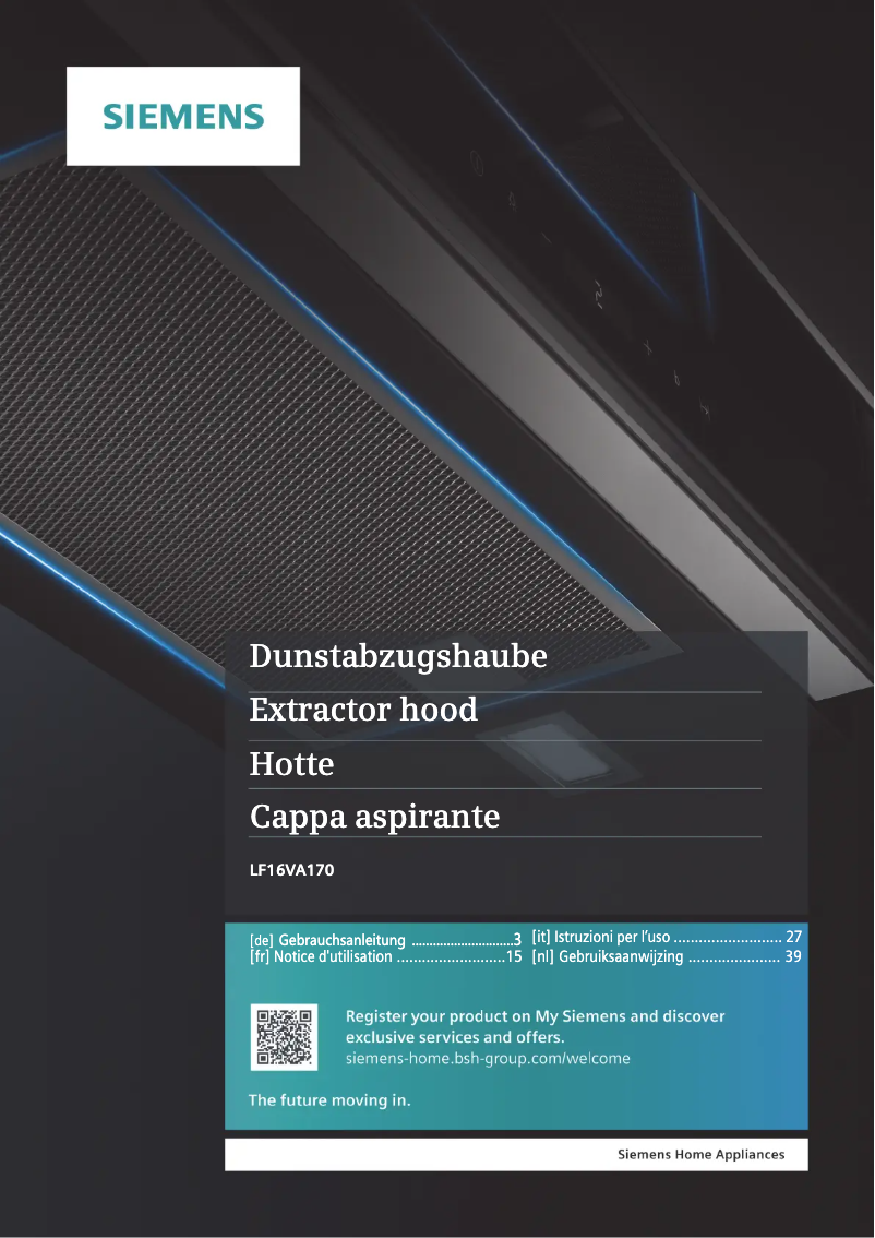 Image de la première page du manuel de l'appareil iQ700 LF16VA170