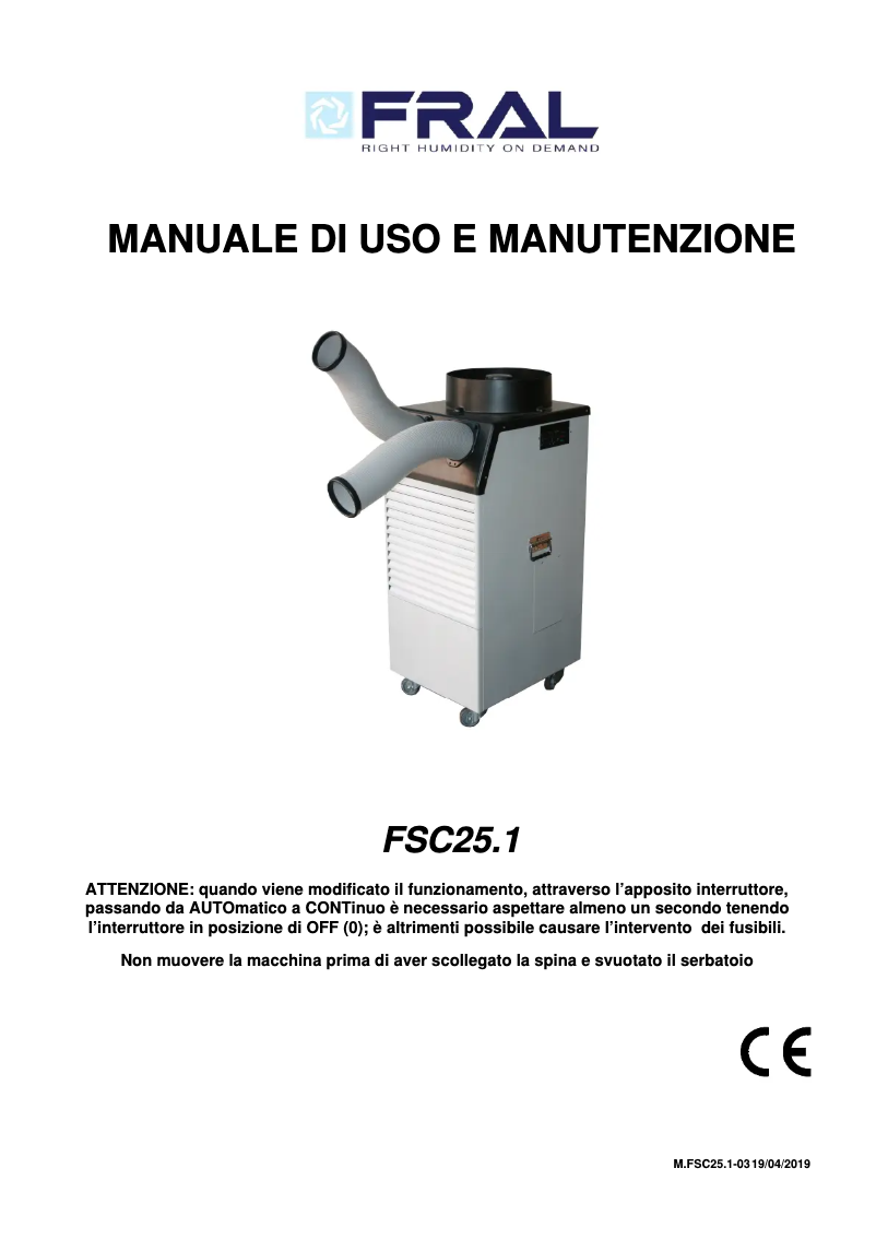 Image de la première page du manuel de l'appareil FSC25.1