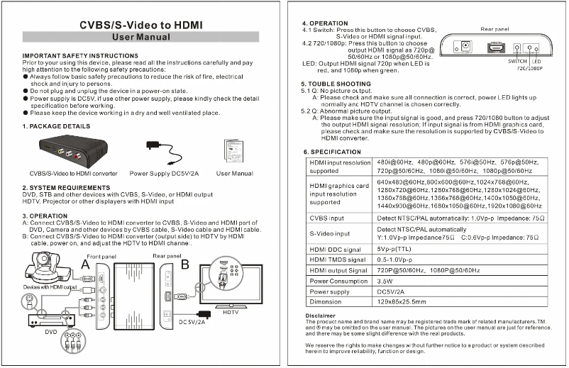 Page 1 de la notice Manuel utilisateur Ocean Matrix OMX-CV-HDMI