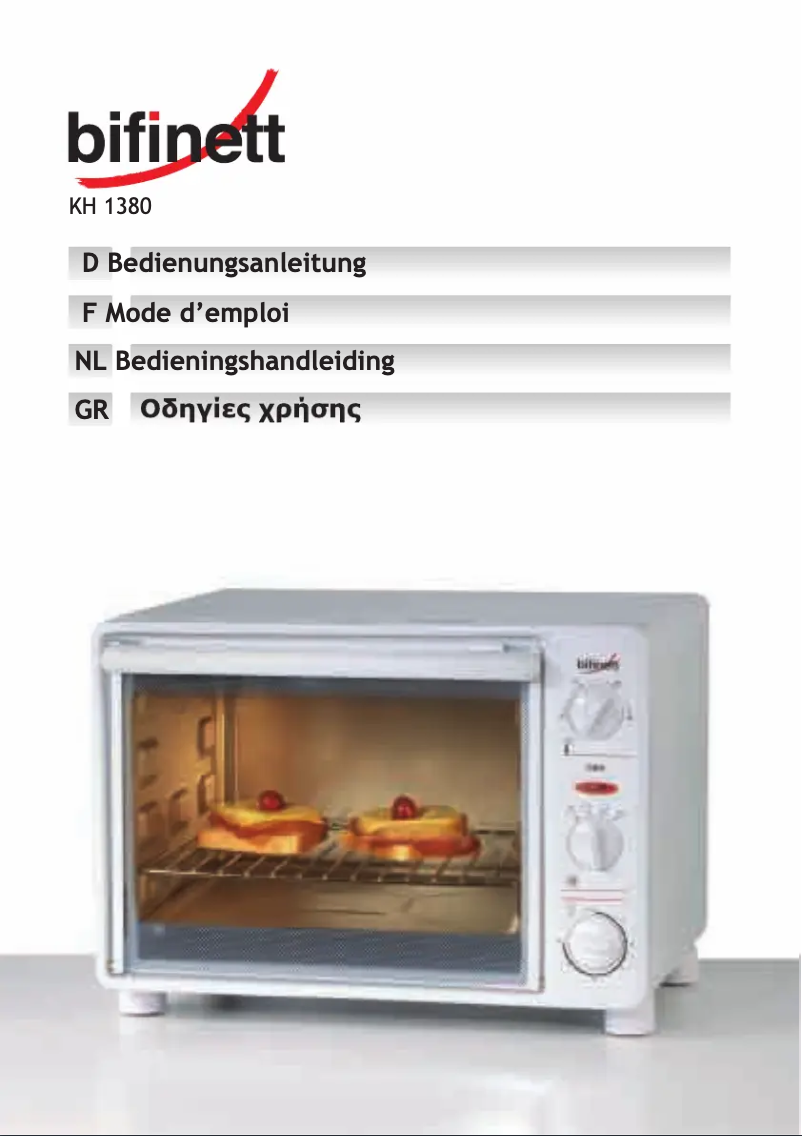 Page 1 de la notice Manuel utilisateur Bifinett KH 1380