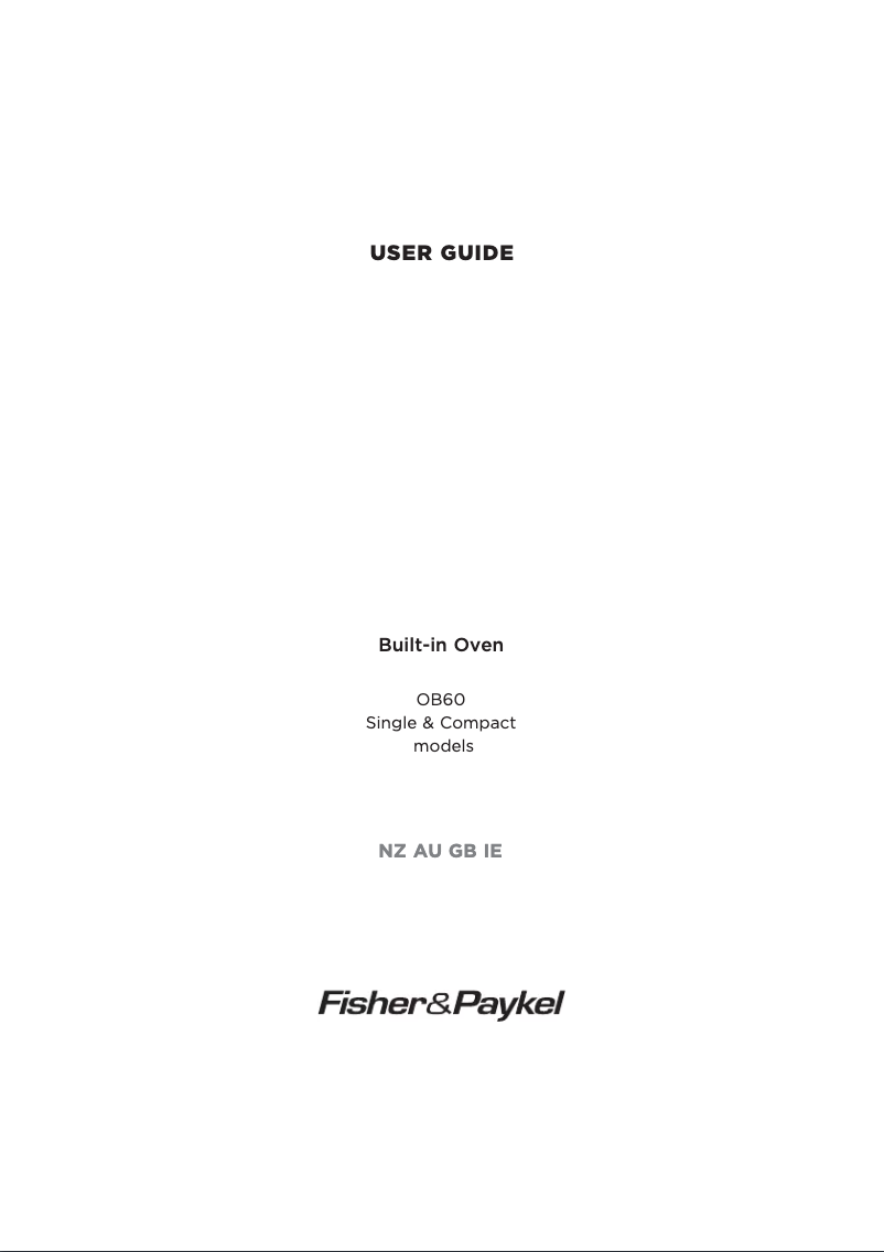 Page 1 de la notice Manuel utilisateur Fisher & Paykel OB60SC7VEW1