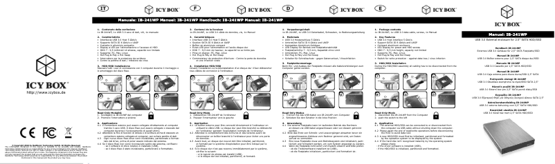 Página 1 del manual Manual de instrucciones Icy Box IB-241WP