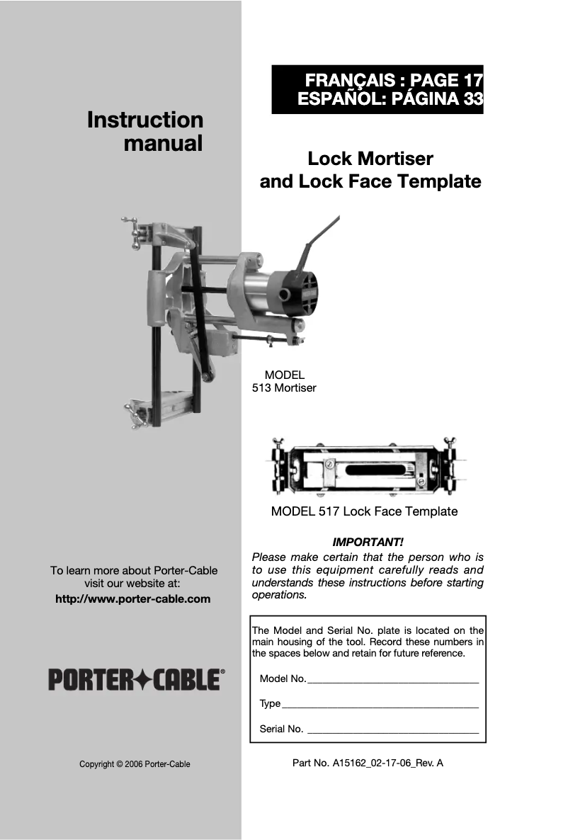 Image de la première page du manuel de l'appareil 517