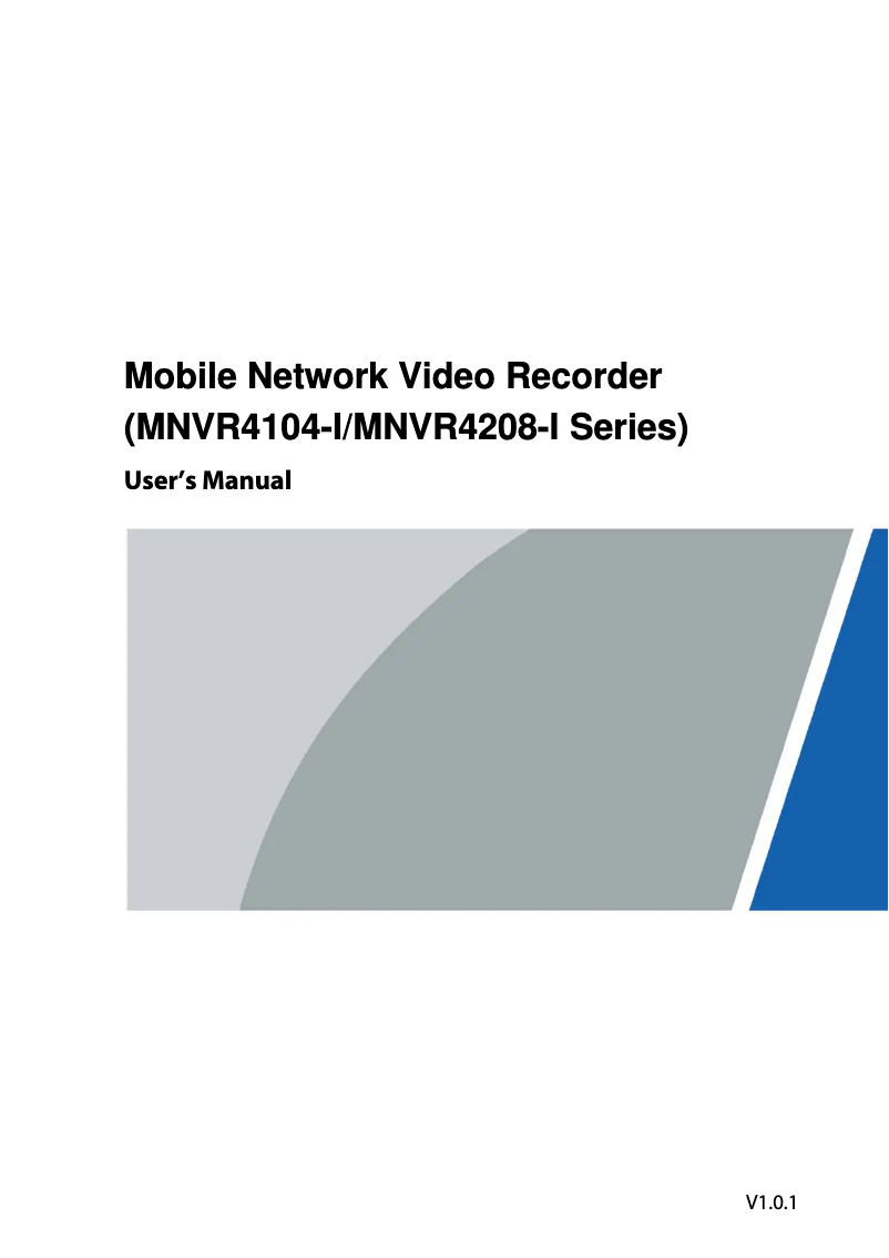 Page n°1 - Manuel utilisateur Dahua Technology MNVR4104-GFWI