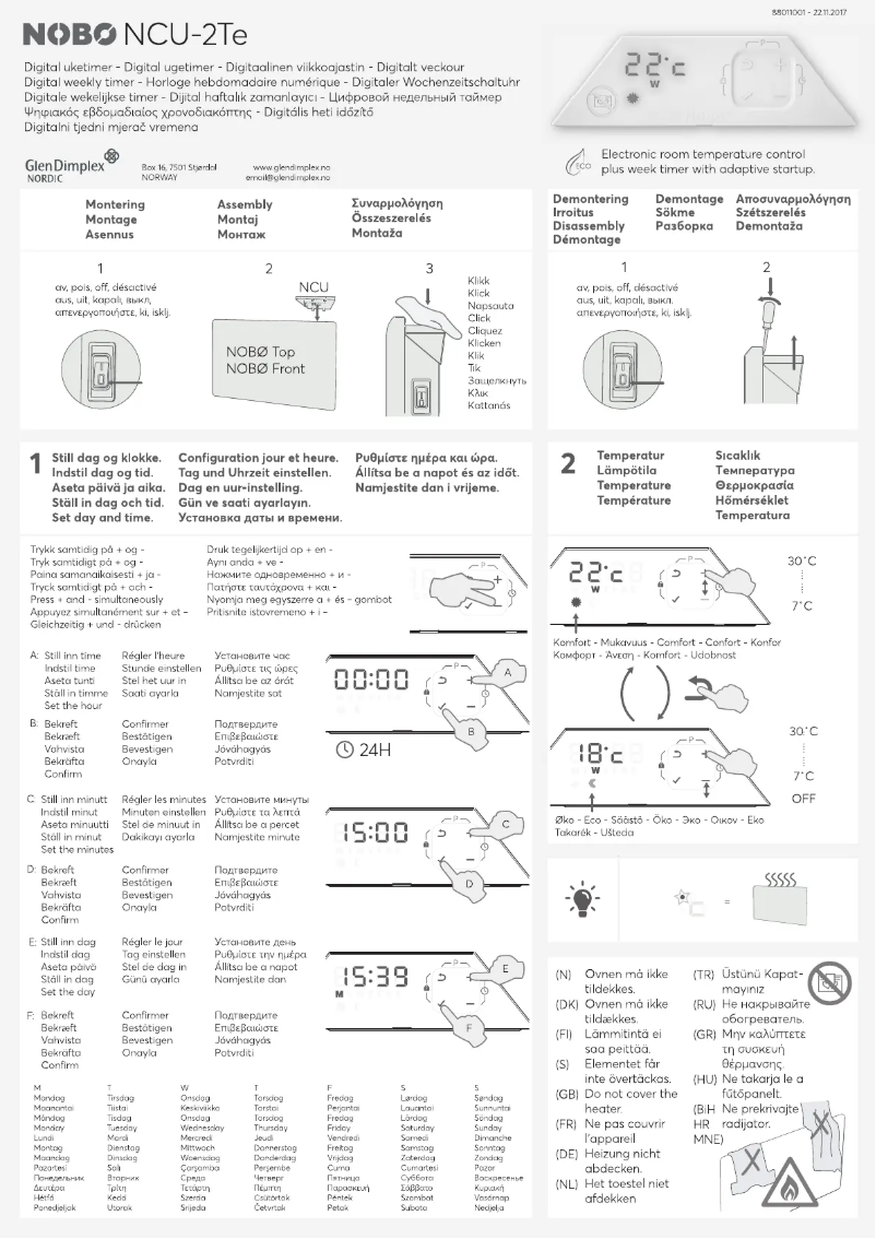 Page n°1 - Manuel utilisateur Nobo NCU-2Te