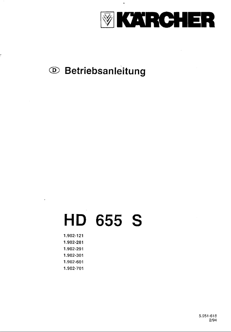 Page n°1 - Manuel utilisateur Kärcher HD 655 S