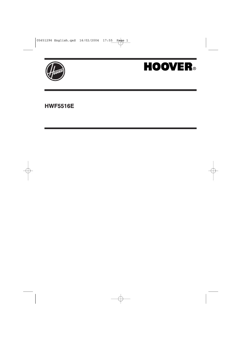 Page 1 de la notice Manuel utilisateur Hoover HWF 5516 ECE