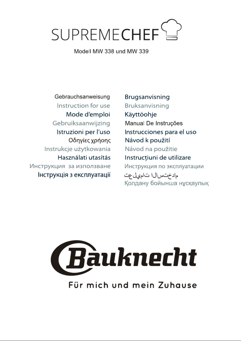 Page 1 de la notice Manuel utilisateur Bauknecht MW 338 SB