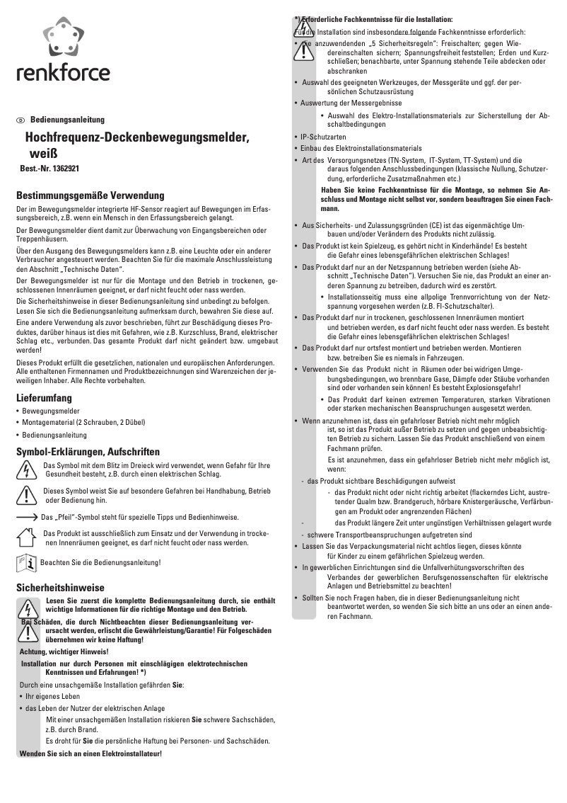 Image de la première page du manuel de l'appareil 1362921