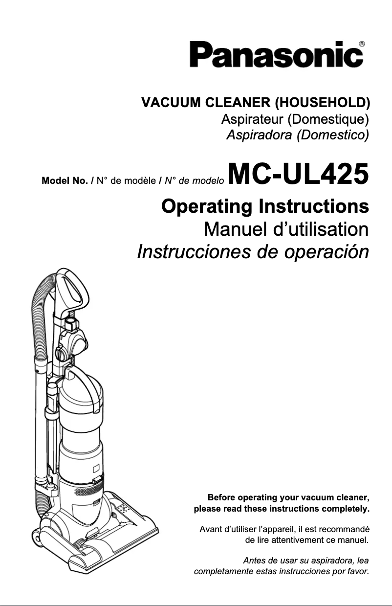 Image de la première page du manuel de l'appareil MC-UL425