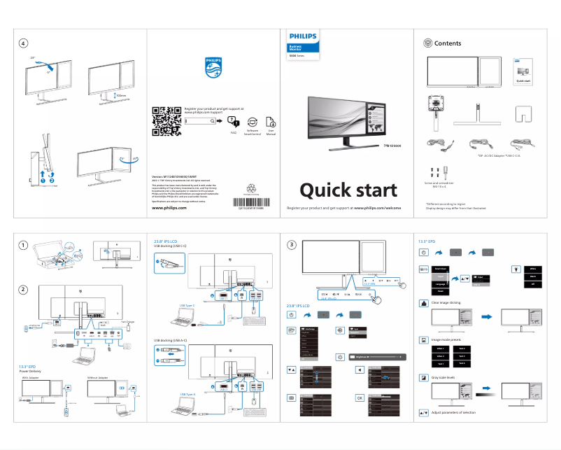 Page n°1 - Guide de démarrage rapide Philips 24B1D5600