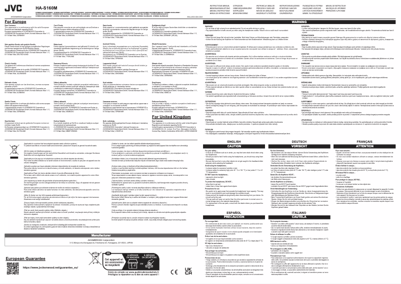 Page n°1 - Manuel utilisateur JVC HA-S160M