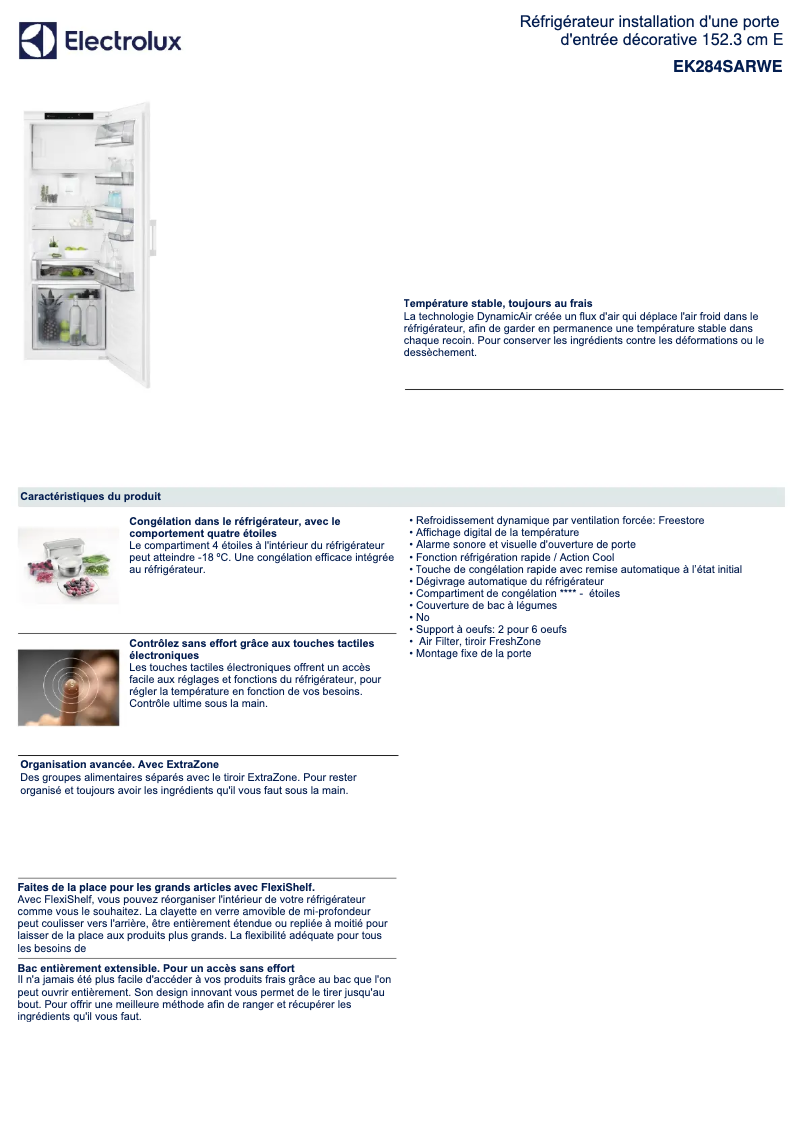 Imagen de la primera página del manual del dispositivo EK284SARWE