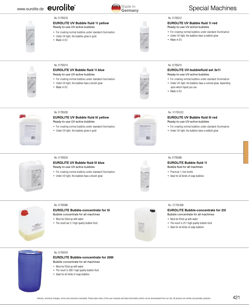 Página 1 del manual Catálogo Eurolite UV 5