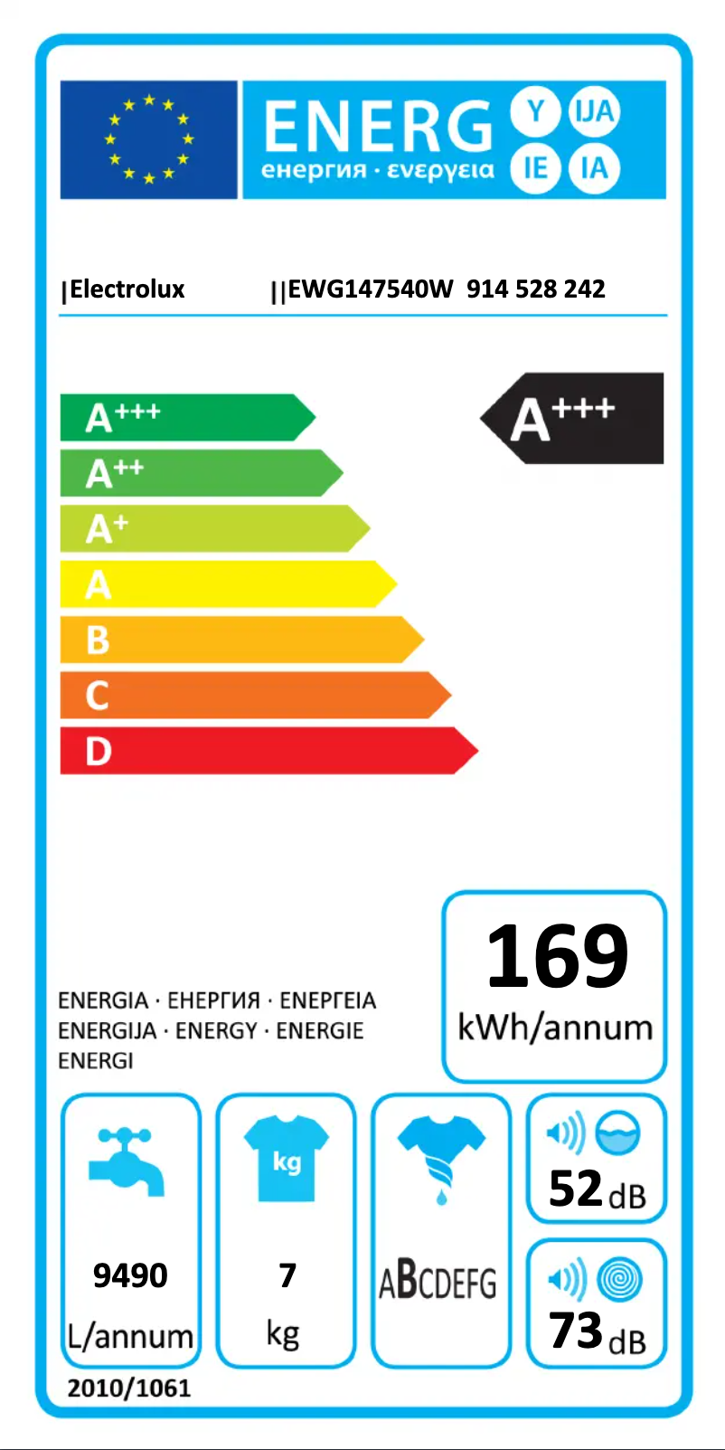 Page n°1 - Manuel utilisateur Electrolux EWG147540W