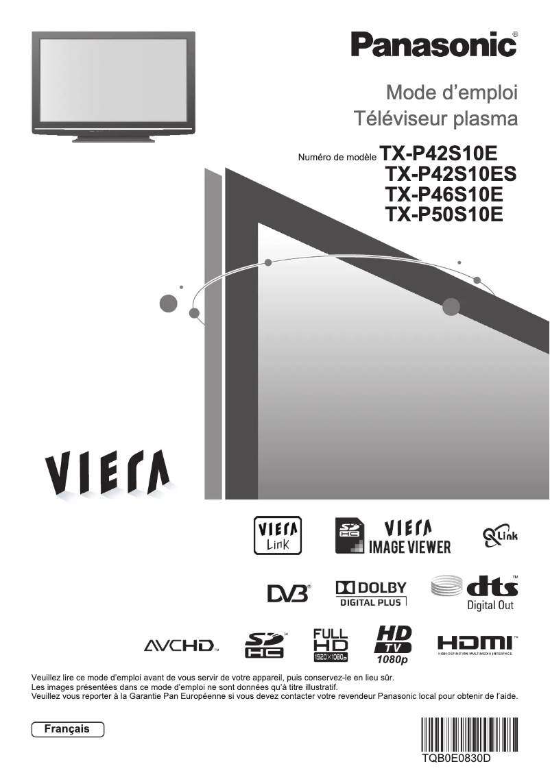 Image de la première page du manuel de l'appareil TX-P42S10E