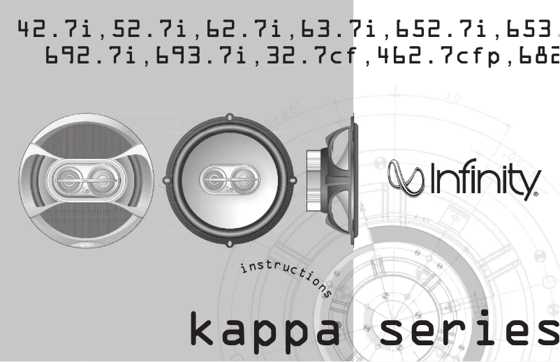 Page 1 de la notice Manuel utilisateur Infinity Kappa 682.7CF