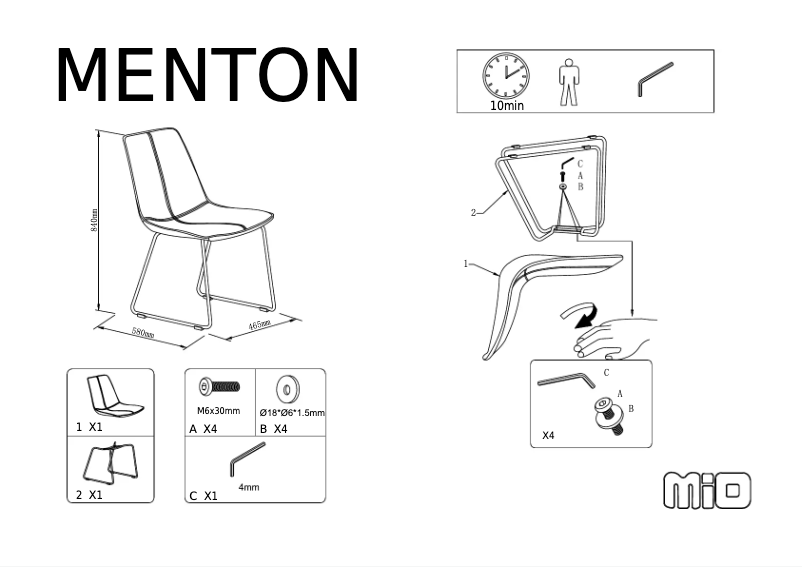 Page n°1 - Manuel utilisateur Mio Menton