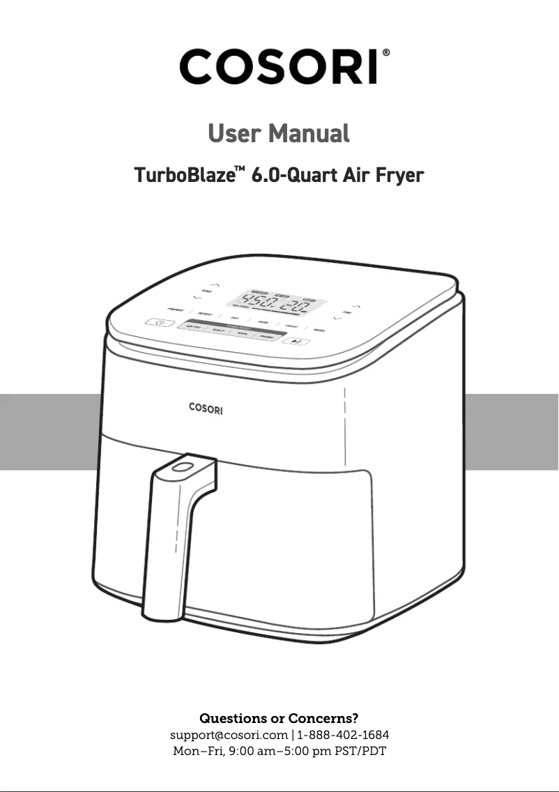 Page n°1 - Manuel utilisateur Cosori Turbo Blaze CAF-DC602-K