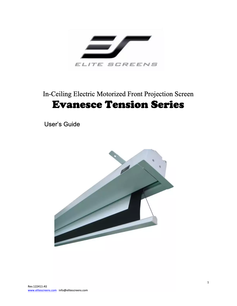 Image de la première page du manuel de l'appareil Evanesce Tension ITE94XW2-E30