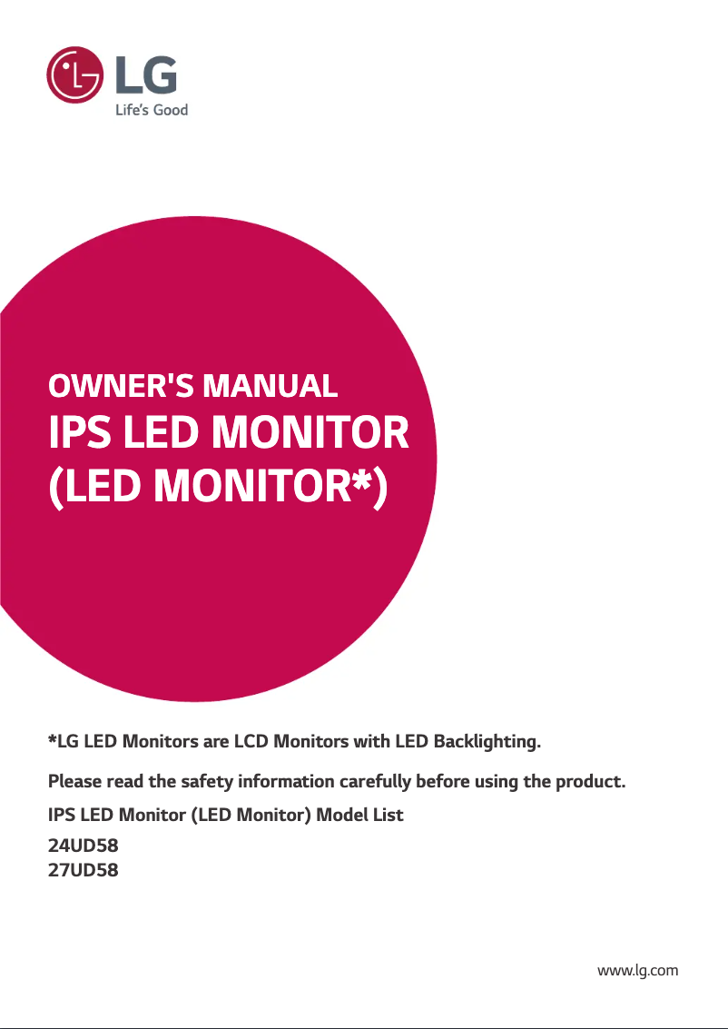 Imagen de la primera página del manual del dispositivo 24UD58-B