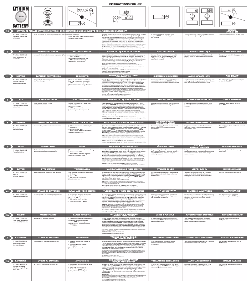 Page 1 de la notice Manuel utilisateur Salter SL189