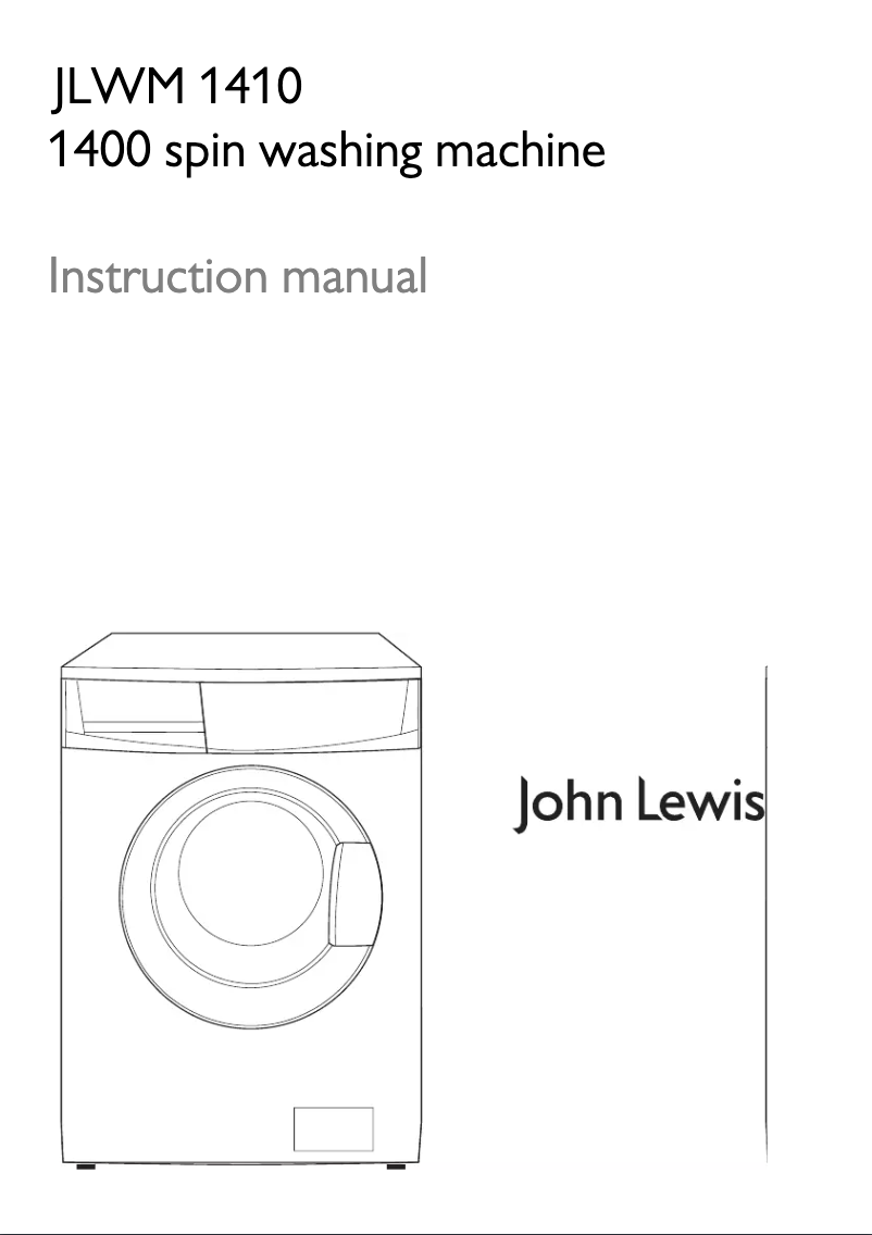 Page 1 de la notice Manuel utilisateur John Lewis JLWM 1410