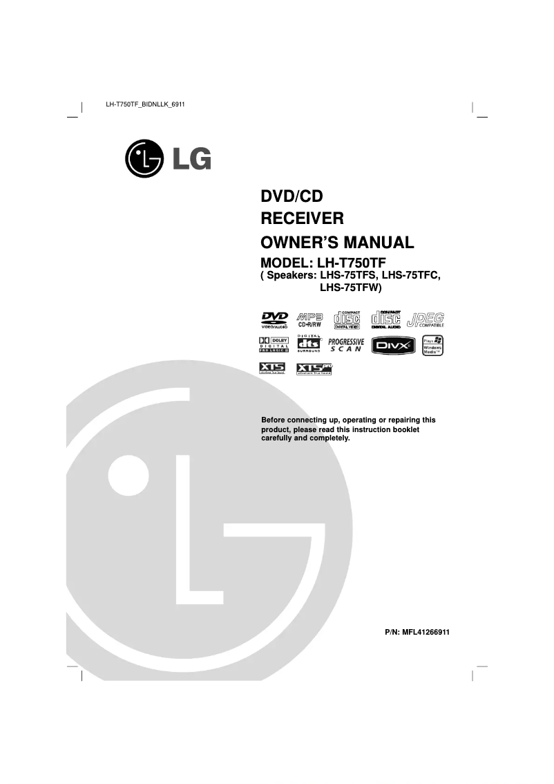 Page 1 of the manual User Manual LG LH-T750TF
