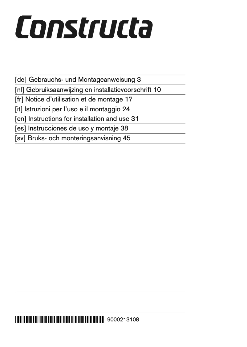 Page 1 de la notice Manuel utilisateur Constructa CD10350