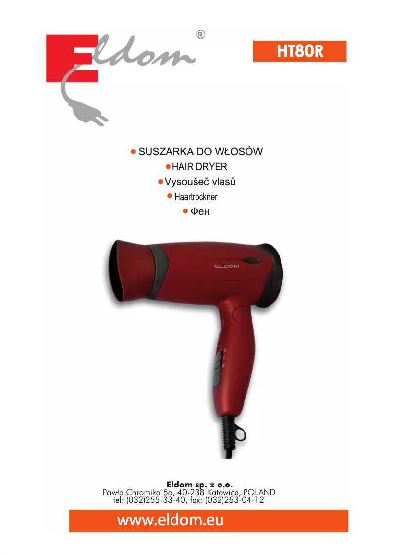 Page n°1 - Manuel utilisateur Eldom HT80R