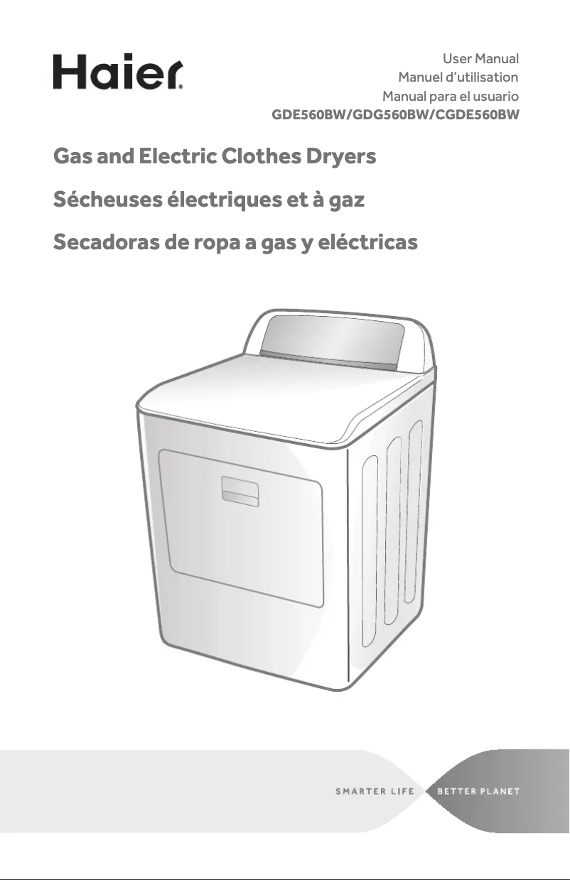 Image de la première page du manuel de l'appareil GDE560BW