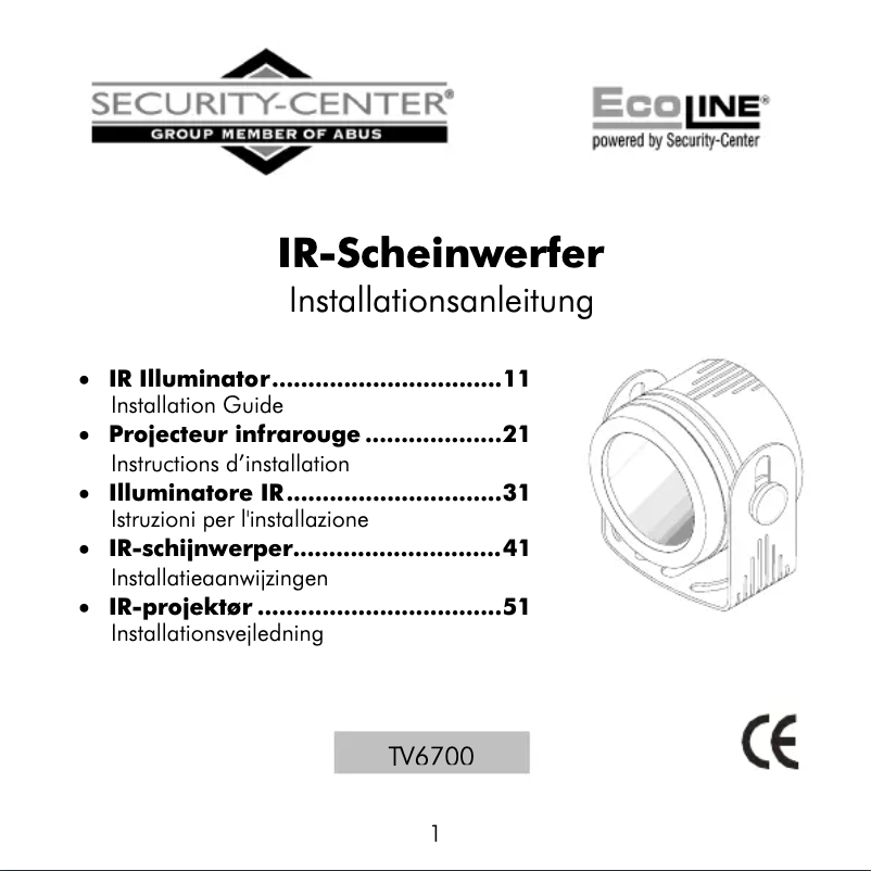 Page n°1 - Manuel utilisateur Abus TV6700