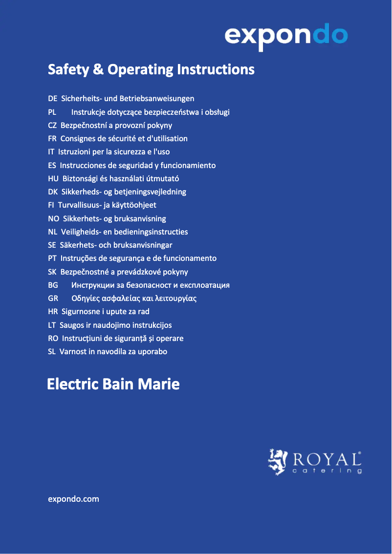 Page 1 de la notice Manuel utilisateur Royal Catering RCBM-3