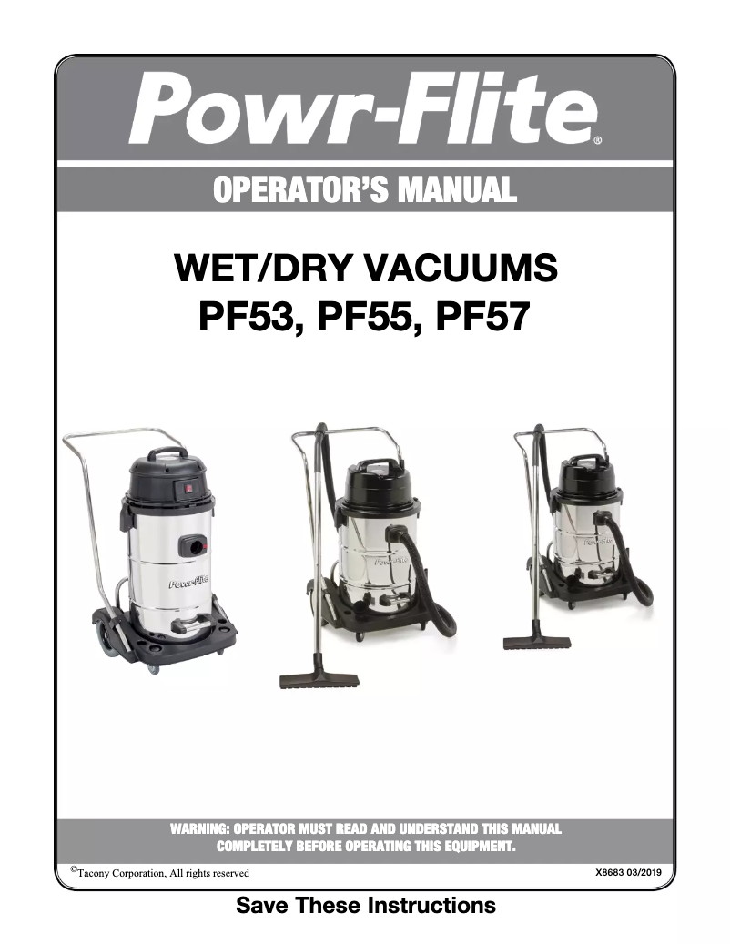 Image de la première page du manuel de l'appareil PF57