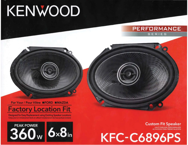 Page n°1 - Manuel utilisateur Kenwood KFC-C6896PS