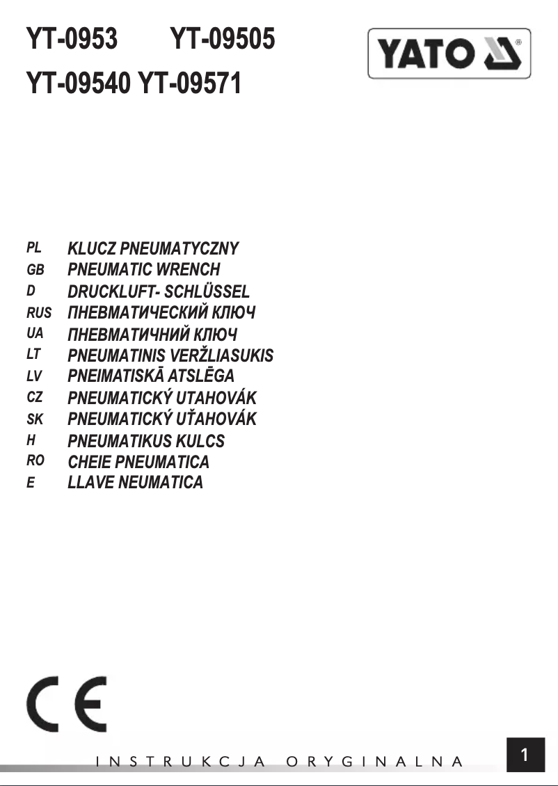 Image de la première page du manuel de l'appareil YT-0953