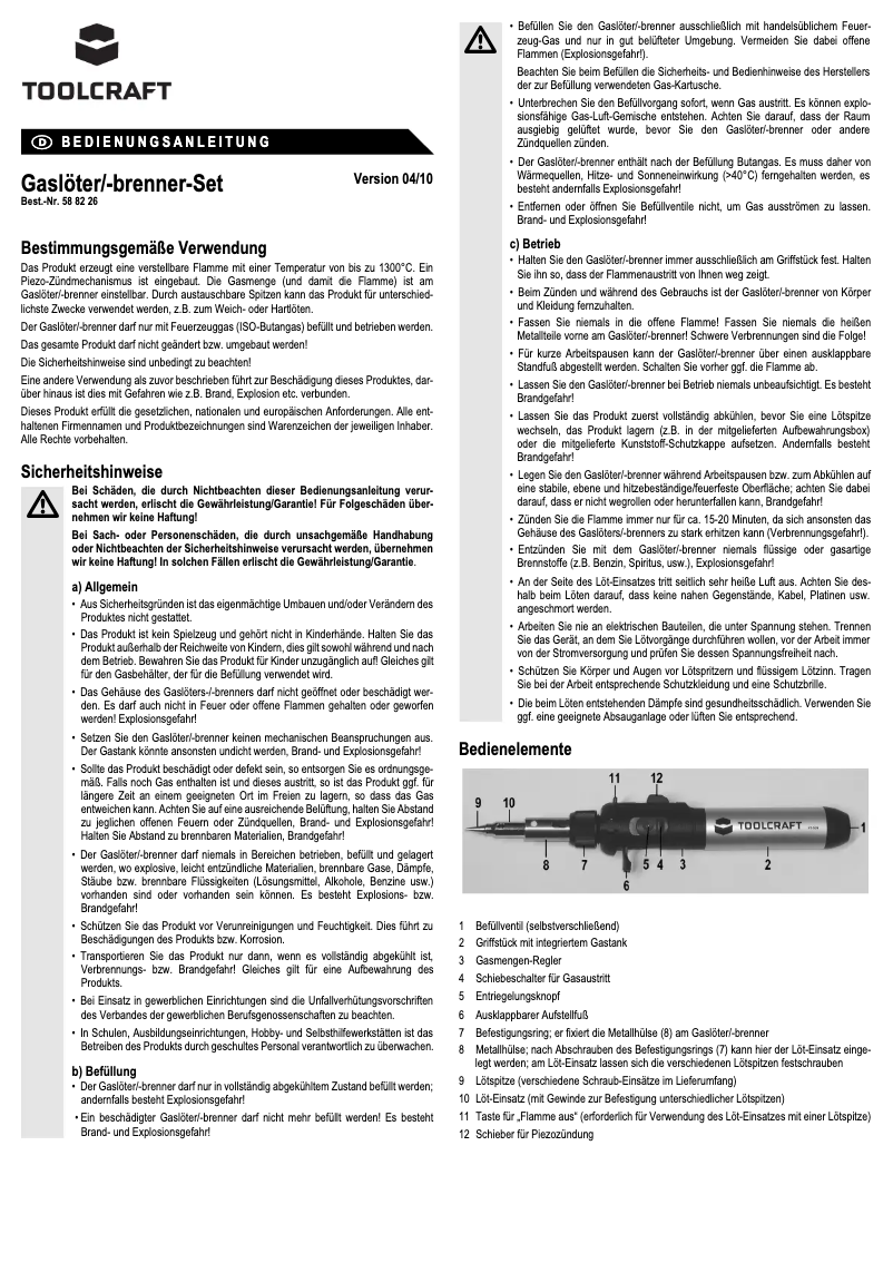 Page 1 de la notice Manuel utilisateur Toolcraft PT-509