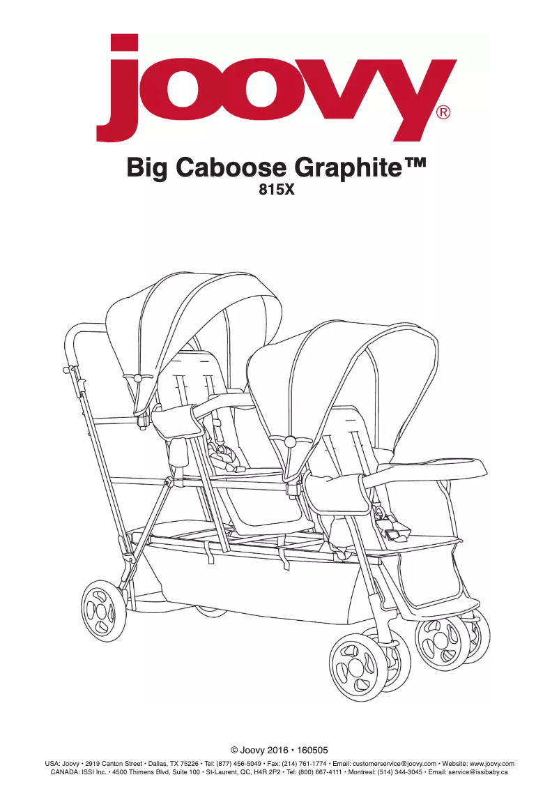 Page 1 de la notice Manuel utilisateur Joovy Big Caboose Graphite