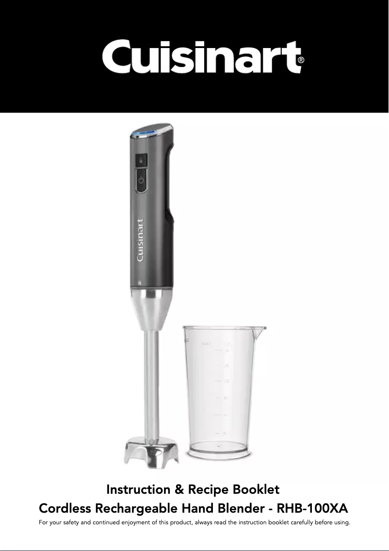 Page 1 de la notice Manuel utilisateur Cuisinart Cordless RHB-100XA