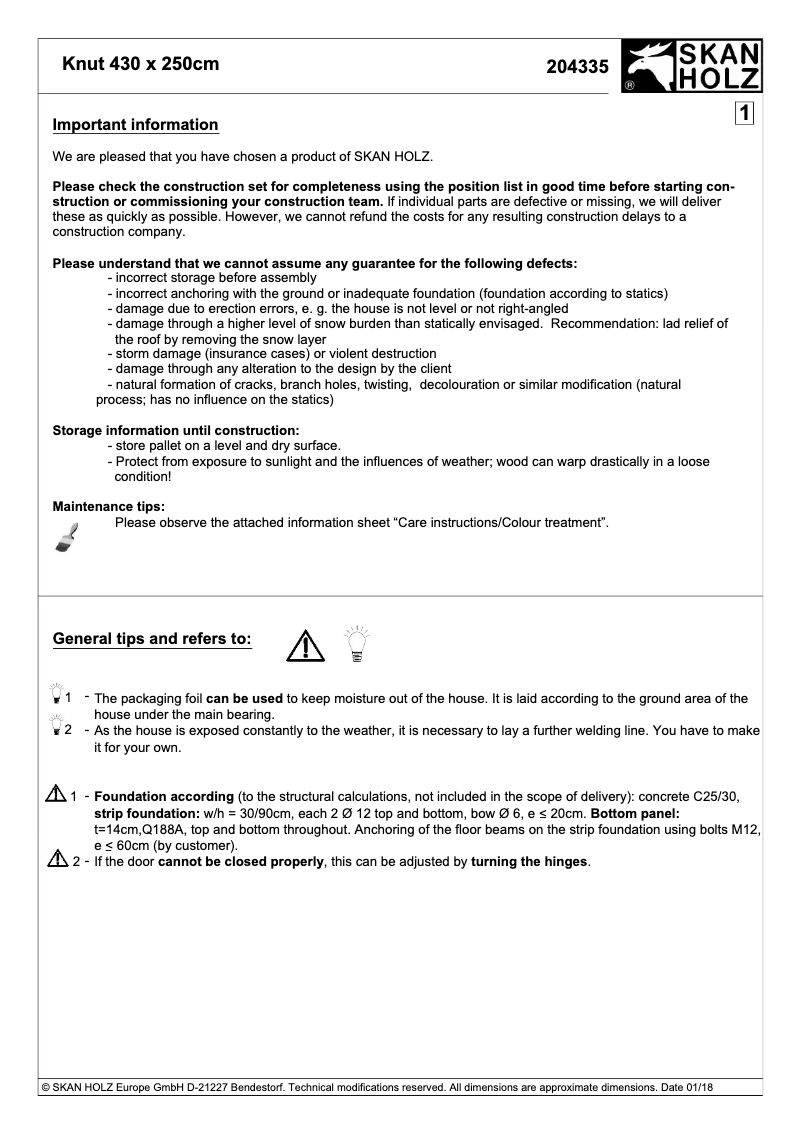 Página 1 del manual Manual de usuario Skan Holz Knut