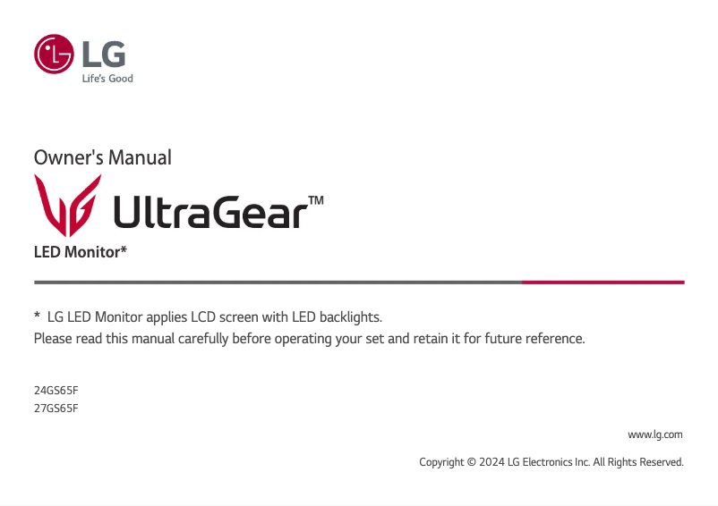 Página 1 del manual Manual de usuario LG UltraGear 27GS65F