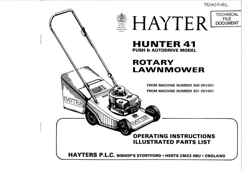 Page 1 de la notice Manuel utilisateur Hayter Hunter 41